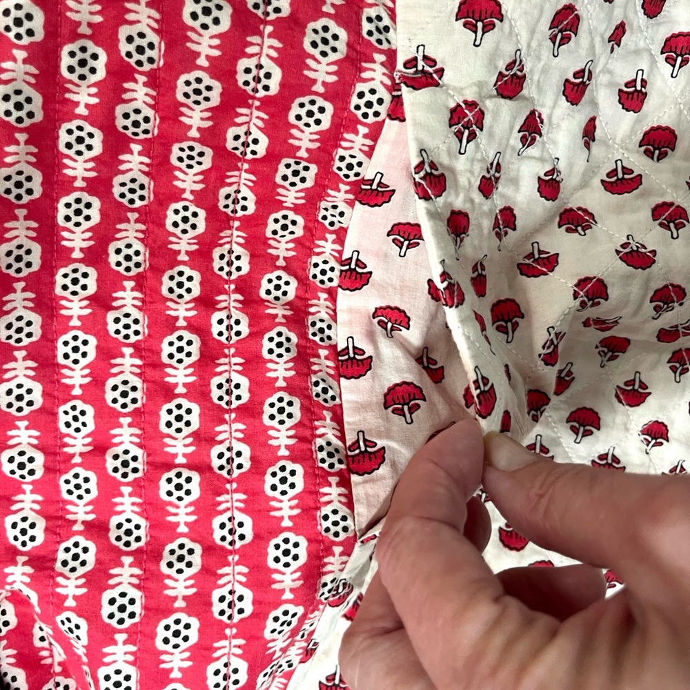 J Jill Red and White Patterned Quilted Jacket - Picture 7 of 7